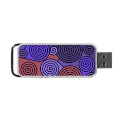 Blue And Red Hypnoses  Portable Usb Flash (one Side) by Valentinaart