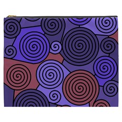 Blue And Red Hypnoses  Cosmetic Bag (xxxl)  by Valentinaart