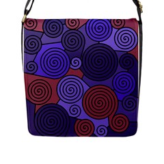 Blue And Red Hypnoses  Flap Messenger Bag (l)  by Valentinaart