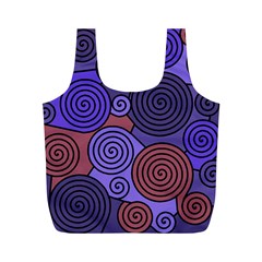 Blue And Red Hypnoses  Full Print Recycle Bags (m)  by Valentinaart