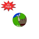 Butterfly and rhino 1  Mini Buttons (10 pack)  Front