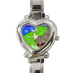 Butterfly And Rhino Heart Italian Charm Watch by Valentinaart