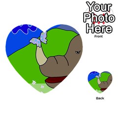 Butterfly And Rhino Multi-purpose Cards (heart) 