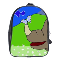 Butterfly And Rhino School Bags(large)  by Valentinaart