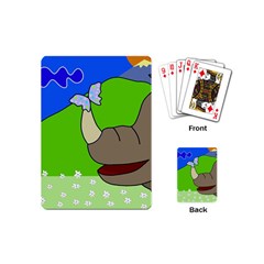 Butterfly And Rhino Playing Cards (mini)  by Valentinaart