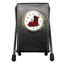 Boot Pen Holder Desk Clocks by Valentinaart