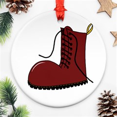 Boot Round Ornament (two Sides)  by Valentinaart