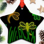 Neon dragonflies Star Ornament (Two Sides)  Back