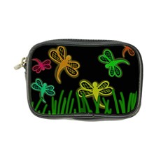 Neon Dragonflies Coin Purse by Valentinaart