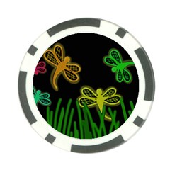 Neon Dragonflies Poker Chip Card Guards (10 Pack)  by Valentinaart