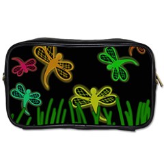 Neon Dragonflies Toiletries Bags by Valentinaart