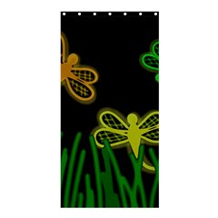 Neon Dragonflies Shower Curtain 36  X 72  (stall)  by Valentinaart