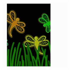 Neon Dragonflies Small Garden Flag (two Sides) by Valentinaart