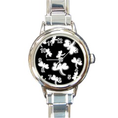 White dragonflies Round Italian Charm Watch