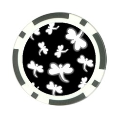 White dragonflies Poker Chip Card Guards (10 pack) 