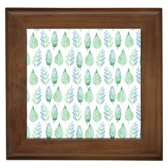 Green Watercolour Leaves Pattern Framed Tiles