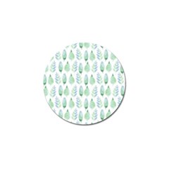 Green Watercolour Leaves Pattern Golf Ball Marker by TanyaDraws