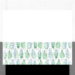 Green Watercolour Leaves Pattern Rectangular Jigsaw Puzzl