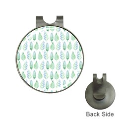 Green Watercolour Leaves Pattern Hat Clips With Golf Markers