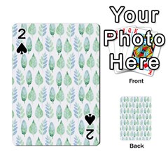 Green Watercolour Leaves Pattern Playing Cards 54 Designs 