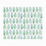 Green Watercolour Leaves Pattern Small Glasses Cloth (2-Side) Front