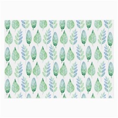 Green Watercolour Leaves Pattern Large Glasses Cloth