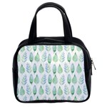 Green Watercolour Leaves Pattern Classic Handbags (2 Sides) Front