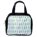 Green Watercolour Leaves Pattern Classic Handbags (2 Sides) Back