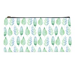 Green Watercolour Leaves Pattern Pencil Cases by TanyaDraws