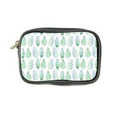 Green Watercolour Leaves Pattern Coin Purse by TanyaDraws