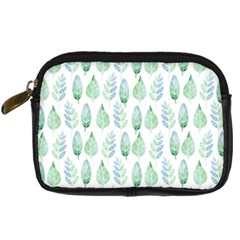 Green Watercolour Leaves Pattern Digital Camera Cases