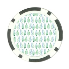 Green Watercolour Leaves Pattern Poker Chip Card Guards (10 Pack)  by TanyaDraws