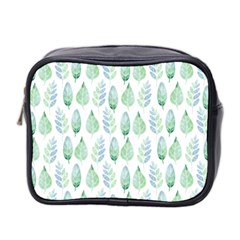 Green Watercolour Leaves Pattern Mini Toiletries Bag 2-Side