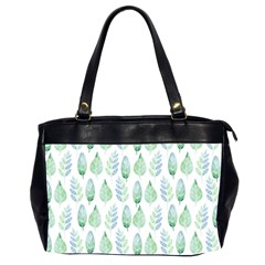 Green Watercolour Leaves Pattern Office Handbags (2 Sides) 