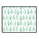 Green Watercolour Leaves Pattern Fleece Blanket (Small) 50 x40  Blanket Front