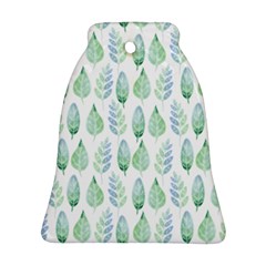 Green Watercolour Leaves Pattern Ornament (bell) 