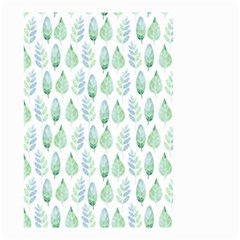 Green Watercolour Leaves Pattern Small Garden Flag (two Sides)