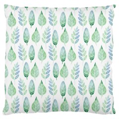 Green Watercolour Leaves Pattern Large Cushion Case (one Side) by TanyaDraws