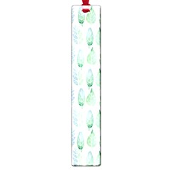 Green Watercolour Leaves Pattern Large Book Marks by TanyaDraws