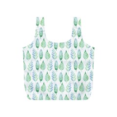 Green Watercolour Leaves Pattern Full Print Recycle Bags (s) 