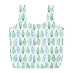 Green Watercolour Leaves Pattern Full Print Recycle Bags (L)  Front