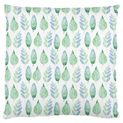 Green Watercolour Leaves Pattern Standard Flano Cushion Case (two Sides) by TanyaDraws