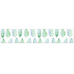 Green Watercolour Leaves Pattern Flano Scarf (large)