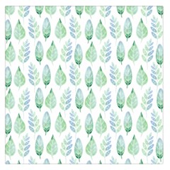 Green Watercolour Leaves Pattern Large Satin Scarf (square) by TanyaDraws