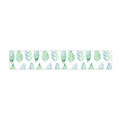 Green Watercolour Leaves Pattern Flano Scarf (mini) by TanyaDraws