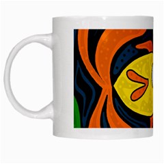 Yellow Fish White Mugs by Valentinaart