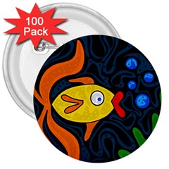 Yellow Fish 3  Buttons (100 Pack)  by Valentinaart