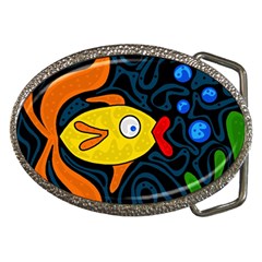 Yellow Fish Belt Buckles by Valentinaart