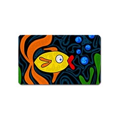 Yellow Fish Magnet (name Card) by Valentinaart