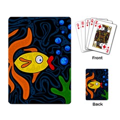 Yellow Fish Playing Card by Valentinaart